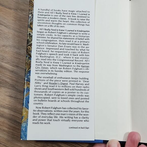 🔺️All I Really Need to Know I Learned in Kindergarten; Uncommon Thoughts...Book - Picture 3 of 4